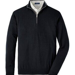 Peter Millar Black Excursionist Flex Quarter-Zip MF24XS03 Pullover Sweater